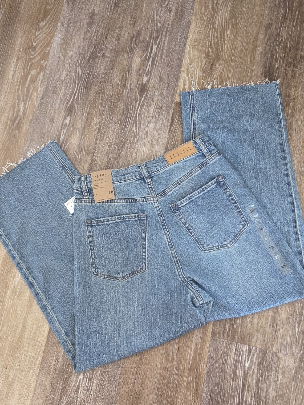 PacSun Nora Wide Leg Flare Blue Denim Jeans NWT High Rise High Waist Cropped - Picture 12 of 15